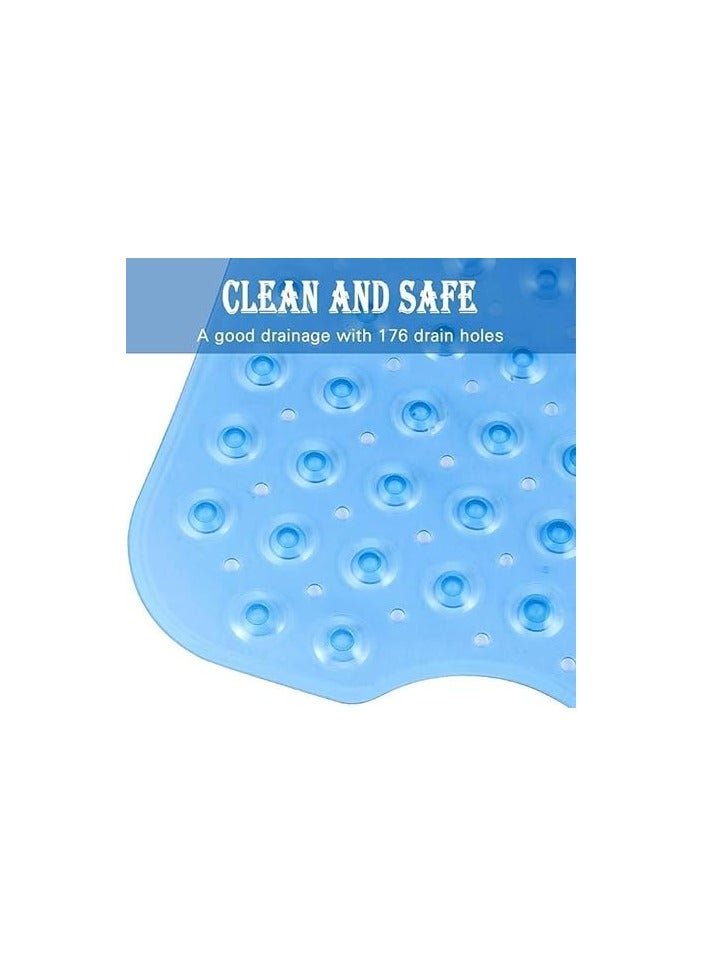 PROMASS Non-Slip Bath Tub Shower Mat 40x16in - Enhance Bathing Safety with Anti-Slip Mat Featuring Suction Cups & Drain Holes - Perfect for Kids & Adults. (Blue) - Image 5