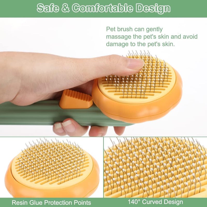 EXOFLY Self Cleaning Slicker Brush, Pet Grooming Shedding Brush for Dogs and Cats - Easy to Remove Loose Undercoat, Pet Massaging Tool Suitable for Pets with Long or Short Hair - Image 2