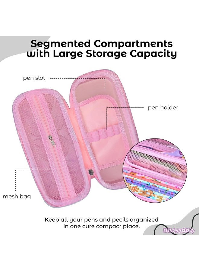 BEMBIKA School Supplies 3D Cartoon Design Pencil Box for School Kids, Girls and Boys, Pen & Pencil Case Pouch for Office, College, School Large Storage Capacity � Unicorn Baby Pink - Image 3