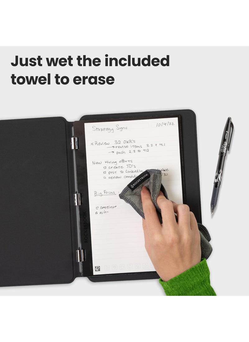 Rocketbook New Rocketbook Pro 2.0 Smart Notebook | Black | Scannable Office Notebook with 20 Sheet Page Pack - Lined and Dot Grid | Hardcover Vegan Leather Reusable with 1 Pilot Frixion Pen & 1 Microfiber Cloth | Letter Size: 8.5 in x 11 in  - Image 3