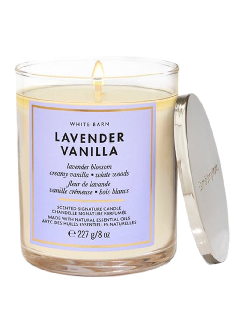 شمعة بفتيل واحد بنكهة اللافندر والفانيليا