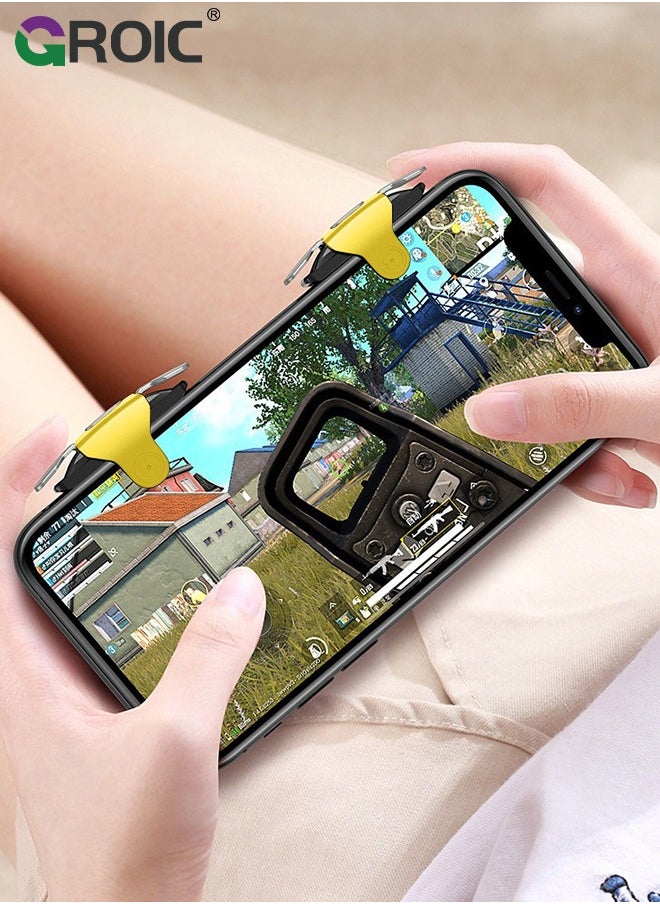 PUBG Mobile Triggers Combo, L2R2 4 Triggers Mobile Phone Controller for PUBG/Fortnite/Call of Duty/Rules of Survival, Aim & Fire Trigger for iPhone & Android Phones