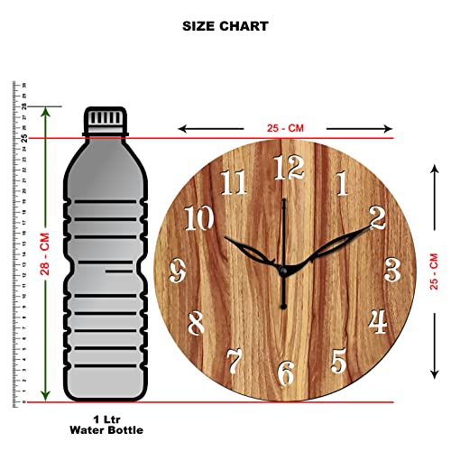 Freny Exim 10" Inch Wooden Wall Clock (Beige, Small Size, 25cm x 25cm)-001 - Image 3
