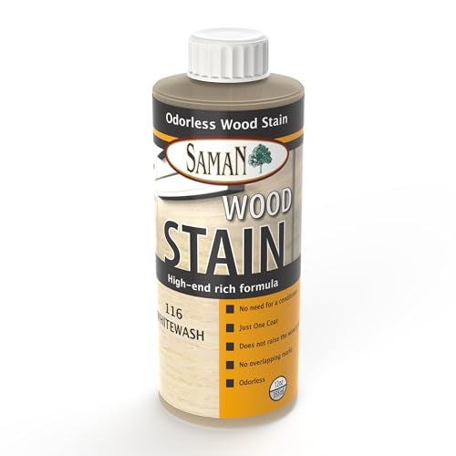 SamaN Interior Water Based Wood Stain - Natural Stain for Furniture, Moldings, Wood Paneling, Cabinets (Whitewash TEW-116-12, 12 oz) - Image 5