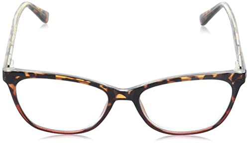 Foster Grant Sofia Vergara x Women's Teresa Cat-Eye Reading Glasses, Brown Tortoise Gradient Fade to Crystal Red, 52 mm + 1.75 - Image 2
