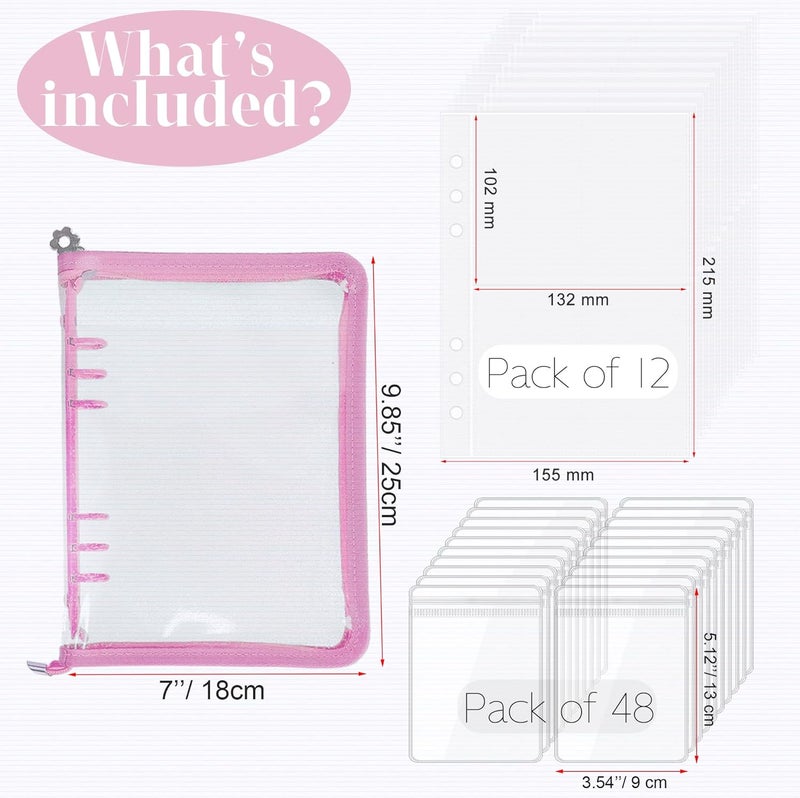 LingLingo Bracelet Holder Travel Jewelry Organizer Case Transparent Jewelry Storage Book for Earring Necklace Ring with Small Clear Zippered Pouch - Image 3