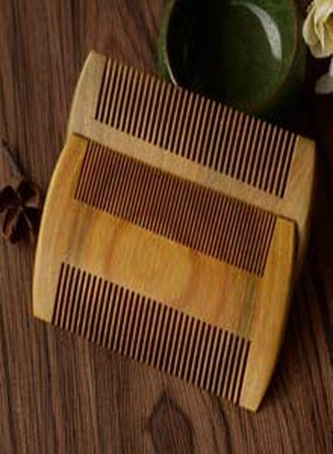 Glan Double Sided Lice Neem Wood Comb For Men And Women Hair Comb Pack Of 1 - Image 4