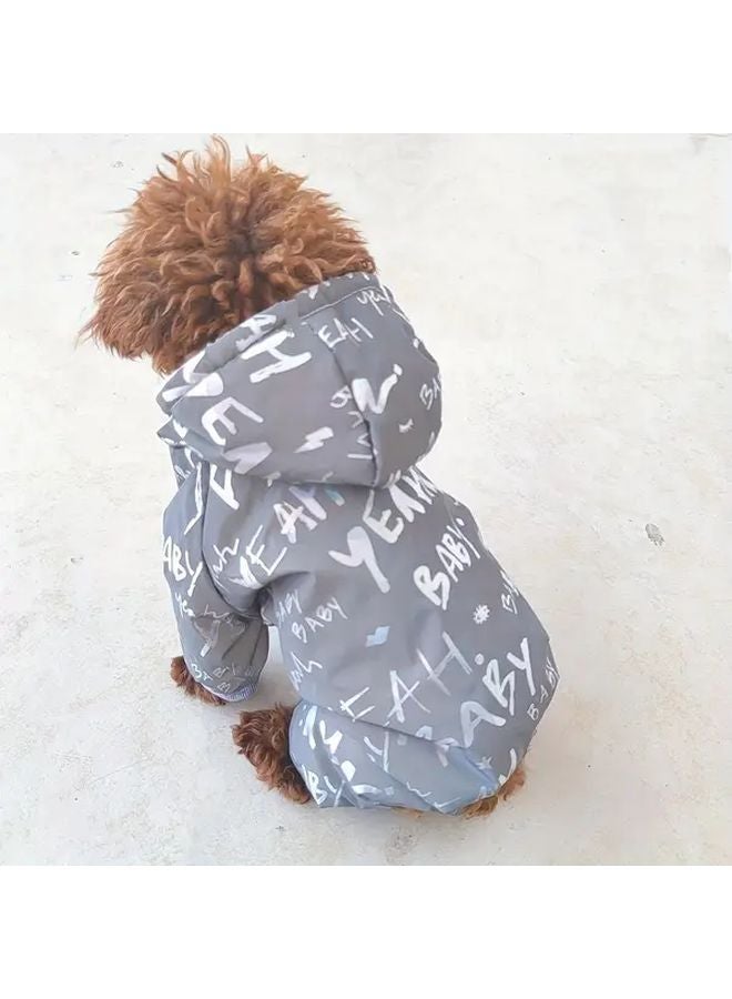 Grey Reflective Pet Clothes For Dogs And Cats High Visibility Comfortable Fit Size M - Image 5
