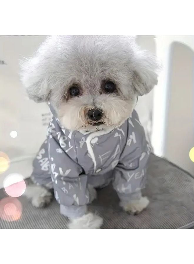 Grey Reflective Pet Clothes For Dogs And Cats High Visibility Comfortable Fit Size M - Image 4