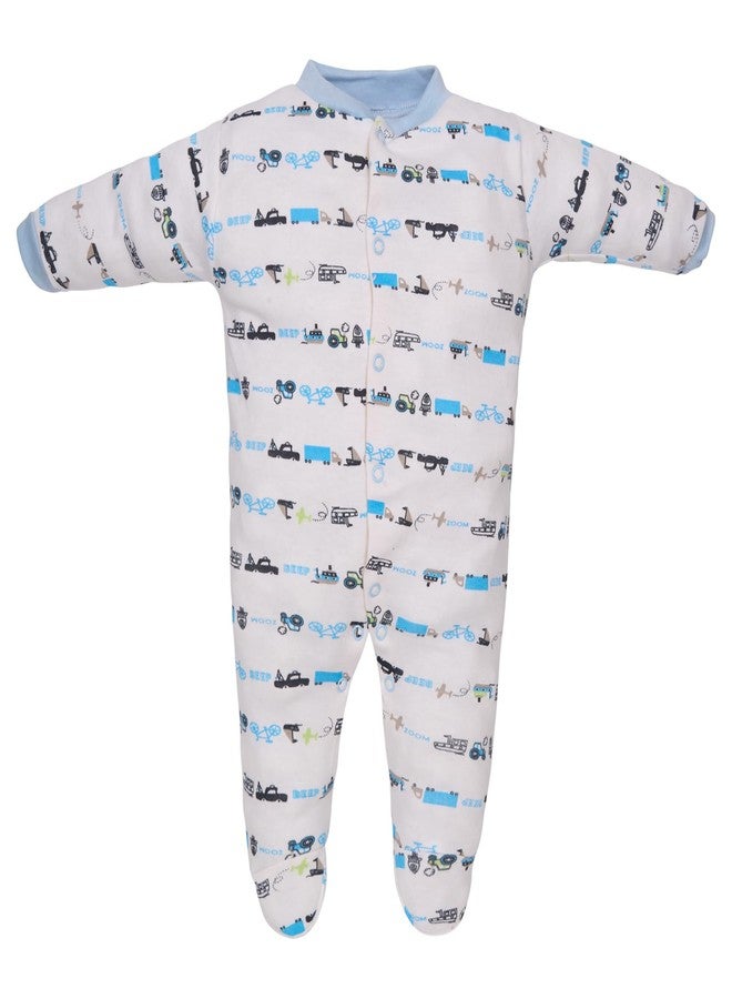 Magic Town® 100% Hosiery Cotton Unisex Romper for Kids and Infants Set of 3 (Sky Blue) (9-12 Months) - Image 2