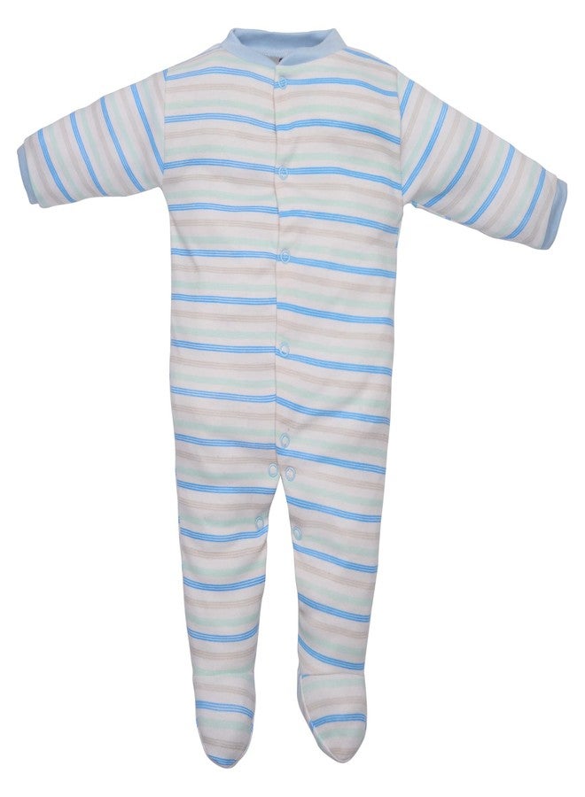 Magic Town® 100% Hosiery Cotton Unisex Romper for Kids and Infants Set of 3 (Sky Blue) (9-12 Months) - Image 3