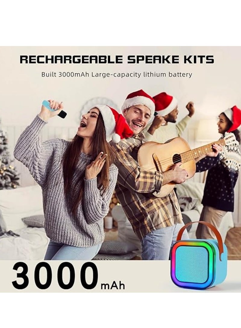 آلة كاريوكي M012 للبالغين والأطفال، محمولة مع 2 ميكروفونات بلوتوث لاسلكية، أفضل اجتماعات هدية عيد ميلاد، حفلات مع مقبض حمل/صدى/قص صوتي - Image 4