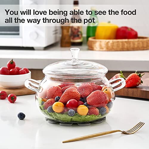 OLYTARU Borosilicate Glass Pot, 2.5 Quart Saucepan With Lid, Microwave, Stove and Dishwasher Safe - Image 2