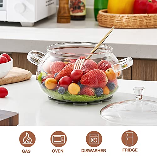 OLYTARU Borosilicate Glass Pot, 2.5 Quart Saucepan With Lid, Microwave, Stove and Dishwasher Safe - Image 4