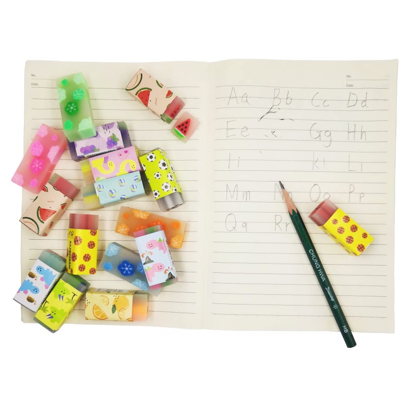 Dreamm Cute Erasers for Kids Bulk 16 Pack Animal Food Fun Desk Pets Pencil Students School Supplies Prize Gifts Party Favors - Image 3