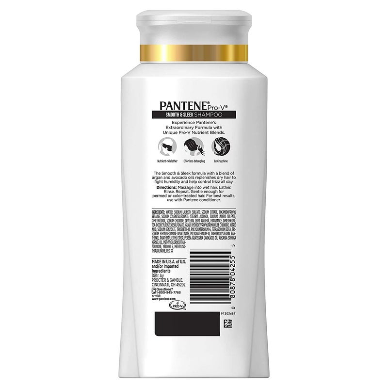 Pantene Pro-V Smooth & Sleek Shampoo, 25.4 fl oz - Image 2