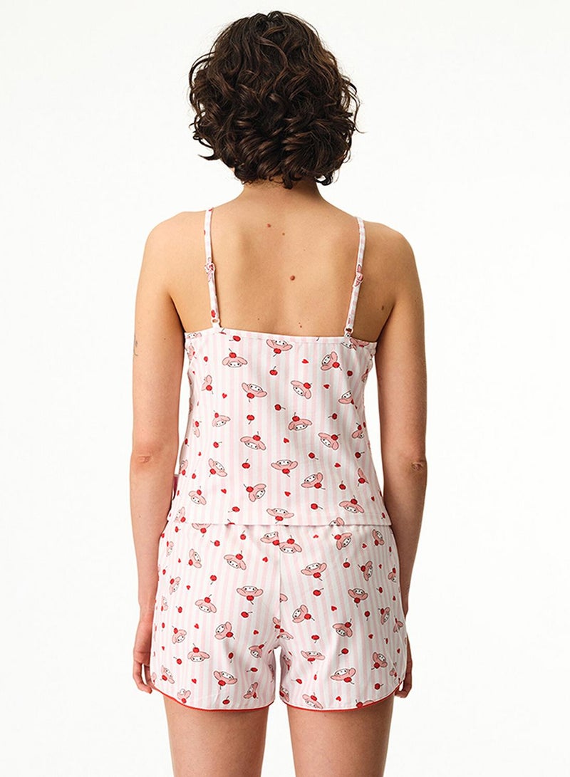 Penti Women's Cotton Lounge Licensed My Melody Sleeveless Tank & Shorts Set - Pink - Image 2