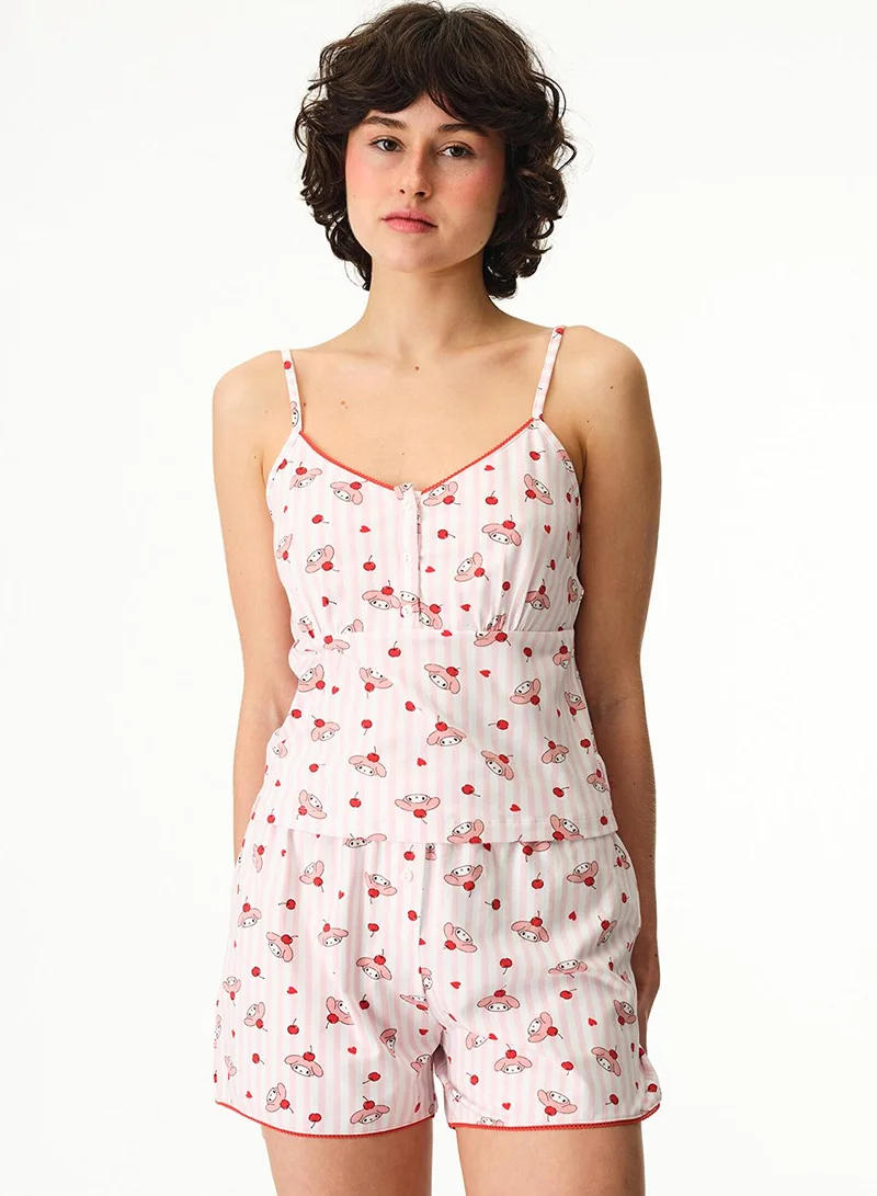 Penti Women's Cotton Lounge Licensed My Melody Sleeveless Tank & Shorts Set - Pink
