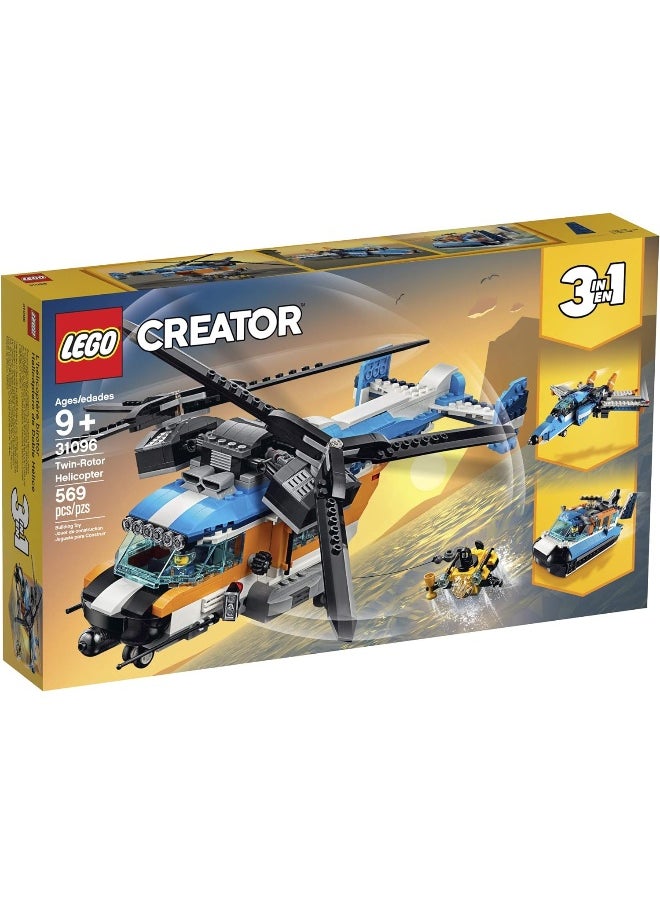 LEGO Creator 3in1 Twin Rotor Helicopter 31096 Building Kit (569 Pieces)