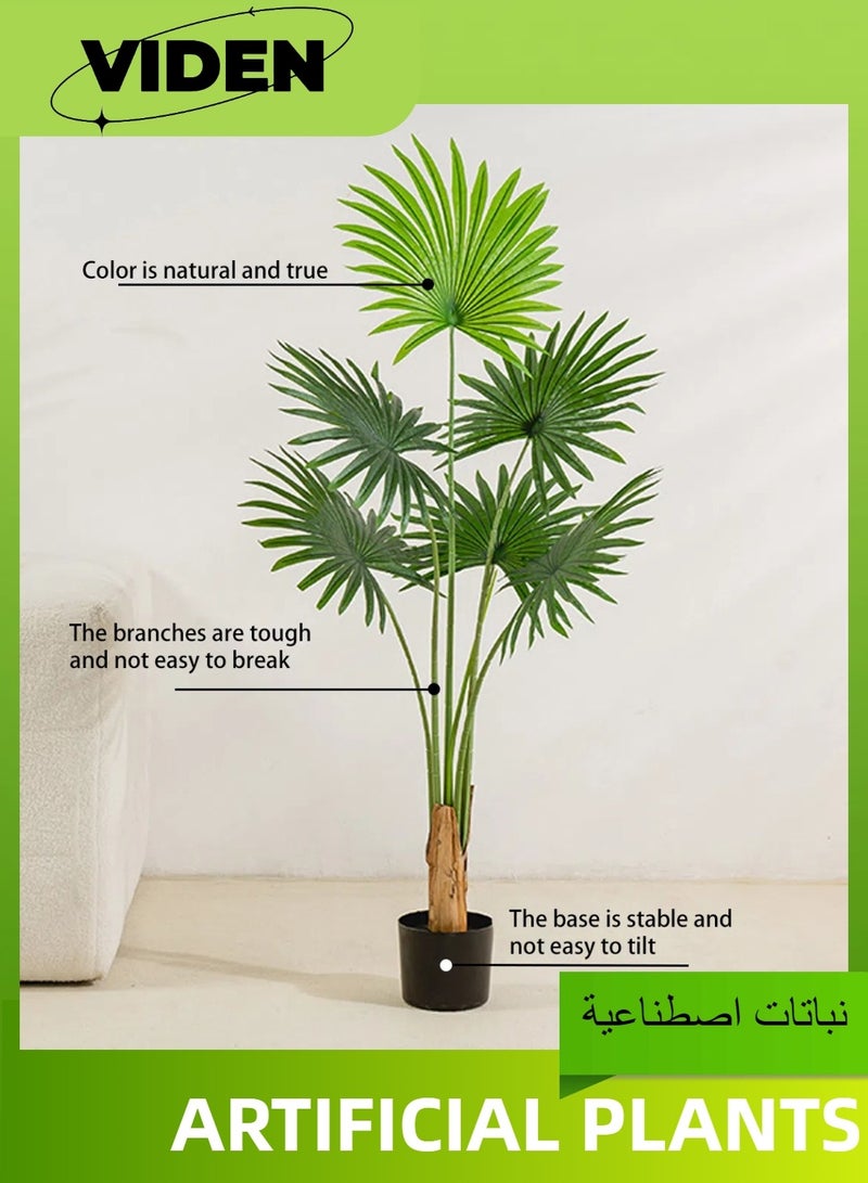 Viden 120 CM Artificial Tree Fake Flower Pot Fake Tree Decorative Green Belt Realistic Palmetto Plastic Basin Home Decoration Office Indoor Outdoor Balcony Living Room  - Image 4