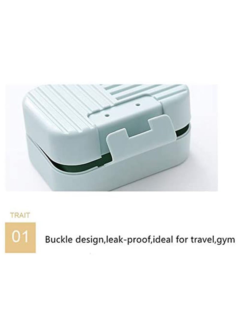 SYOSI - Travel Soap Box 2-Pack Soap Dish With Lid Plastic Soap Case Box Waterproof And Leakproof Soap Container With Toothbrush Box For Home Travel Camping,Gym Pink Blue - Image 1