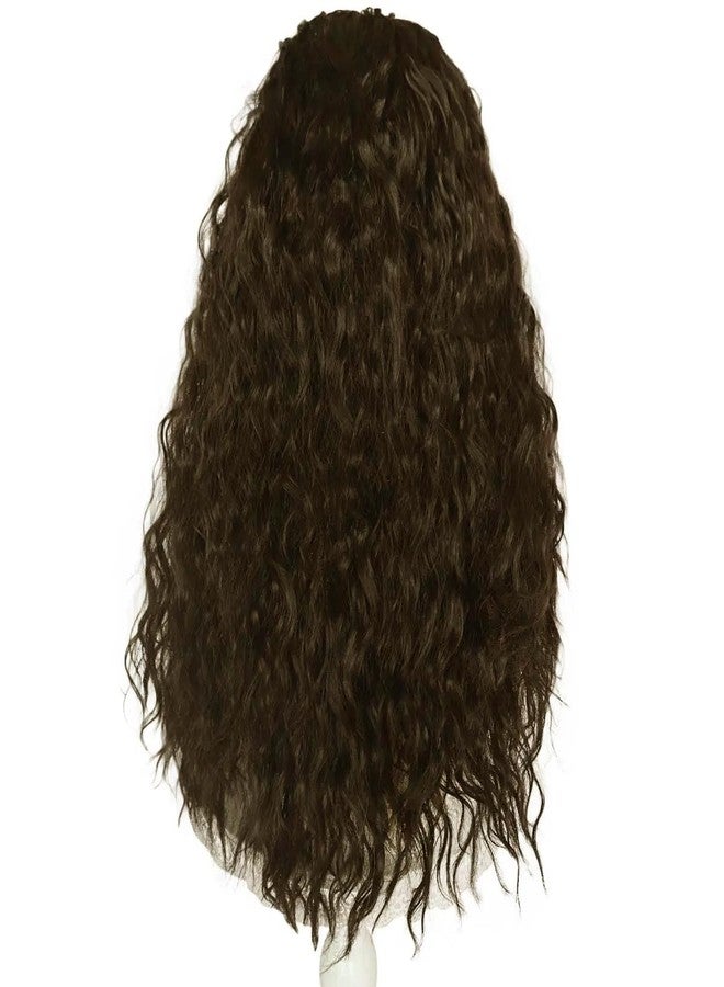Ritzkart Kids Wig 25 Inch Fluffy Brown Synthetic Hair Wig with Attached Flower - Image 3