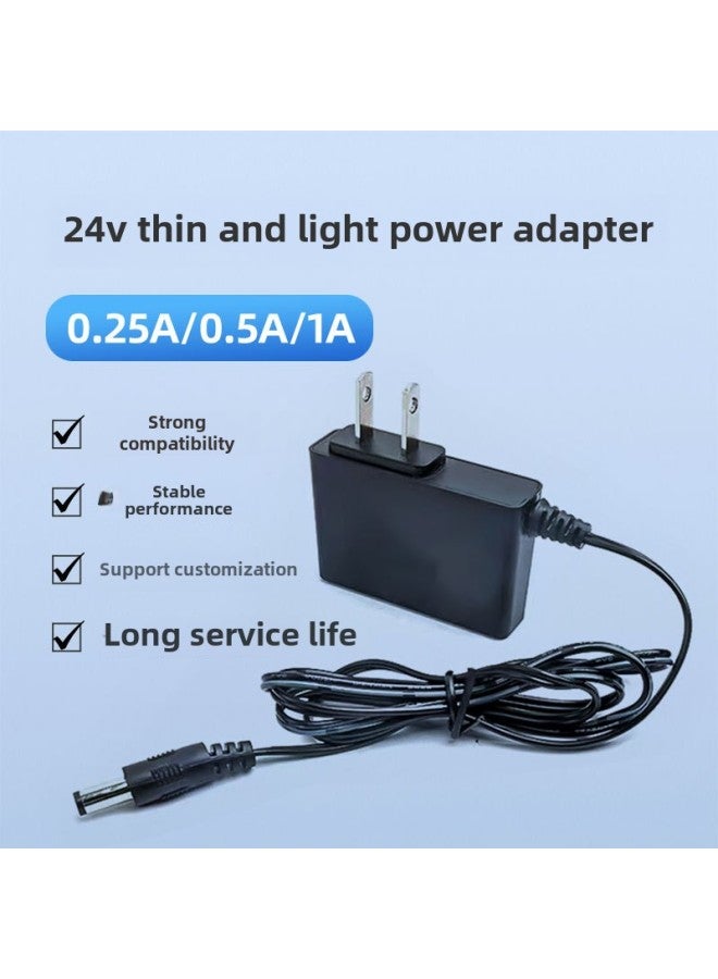 Ultra-thin 24v0.5a Adapter LED Light With Neon Light Adapter Current Limiting 0.5A DC1 Meter 5521 Power Supply-Color:Ultra-thin Us Standard-Specifications:24V0.5a - Image 2