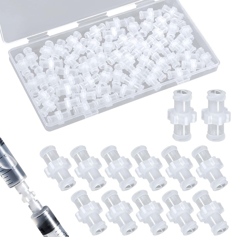AIEX 60pcs Syringe Adapter Kit - Female Luer Lock Syringe to Coupler Adapter - Image 1