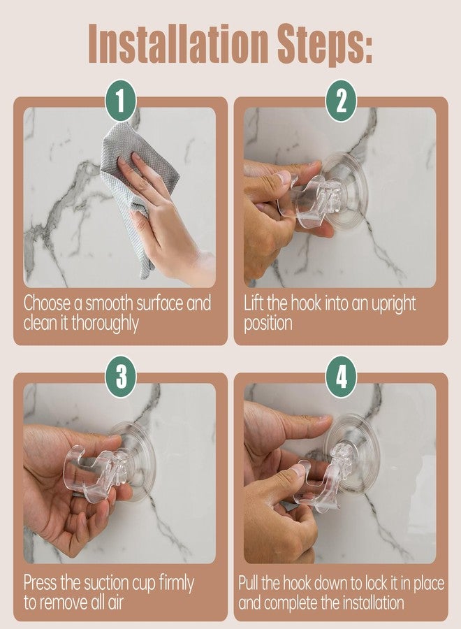 Piszvbej 2 Pack Razor Holder Compatible with Billie, Shower Razor Holder for Wall, Powerful Suction Cup Shower Hooks, Damage-Free Wall Hooks, Removable, Easy to Install and Reuse, Clear - Image 5
