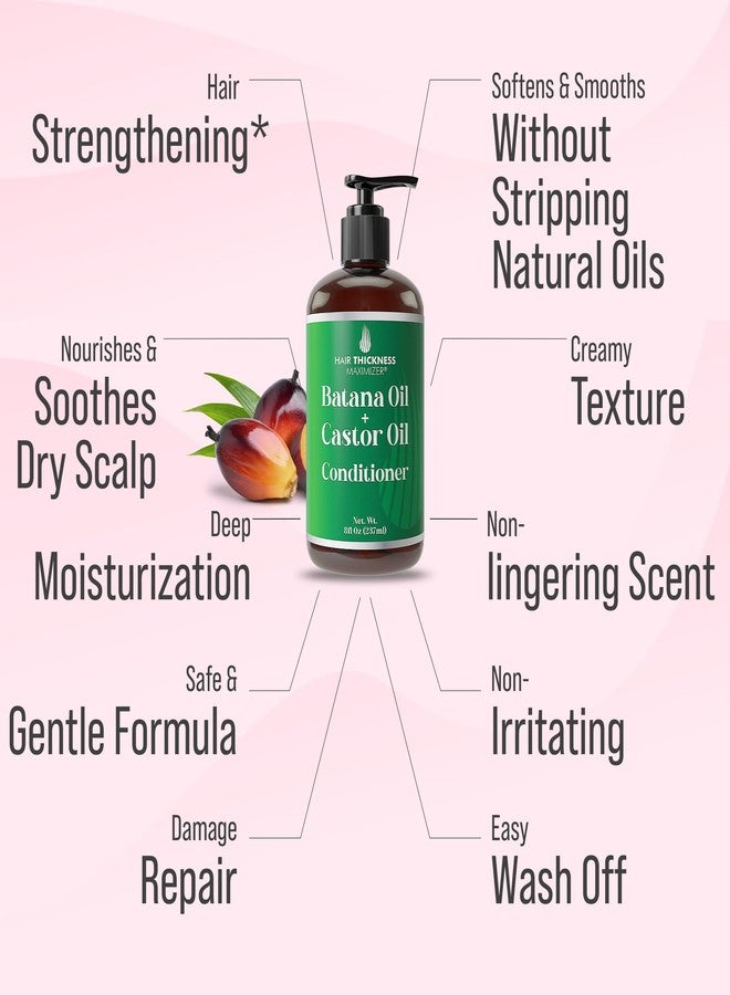 HAIR THICKNESS MAXIMIZER Batana Oil Conditioner for Hair Growth with Castor, Biotin to Strengthen, Soften & Moisturize Hair without Stripping Natural Oils. Color Safe Batana Oil Shampoo and Conditioner For Women, Men - Image 2
