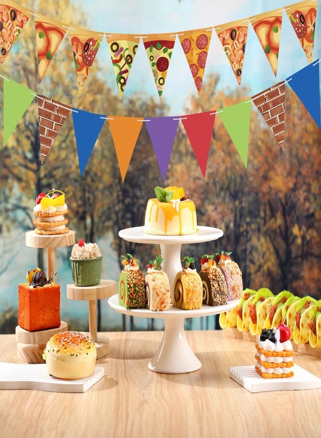 FuWeave مجموعة FuWeave من 5 قطع من لافتات حفلات السلاحف، زينة حفلات أعياد الميلاد بطابع البيتزا، لافتة ورقية، زينة على شكل مثلث، علم مثلث أخضر، لوازم حفلات أعياد الميلاد بطابع السلاحف - Image 2