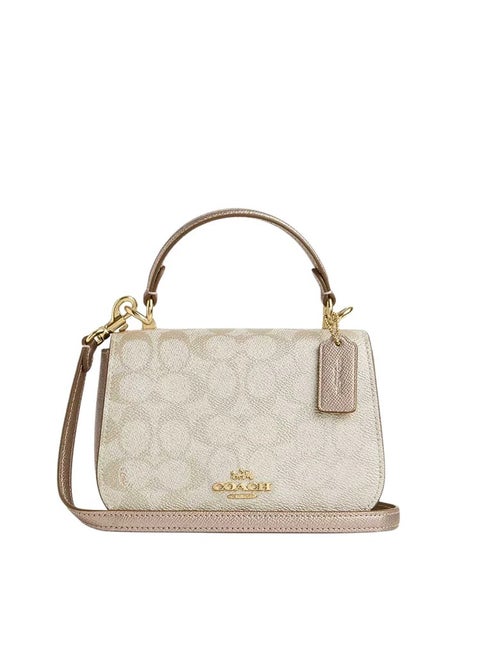 morgan shoulder bag in blocked signature canvas