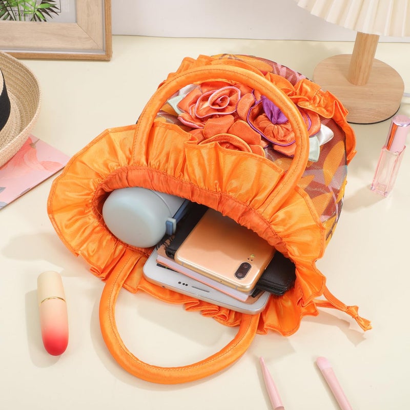 TENDYCOCO 1pc Handbag Evening Bags for Women Evening for Women Tote Purse for Flower Shaped Bucket Orange Clutch Tote for Miss Manual - Image 3