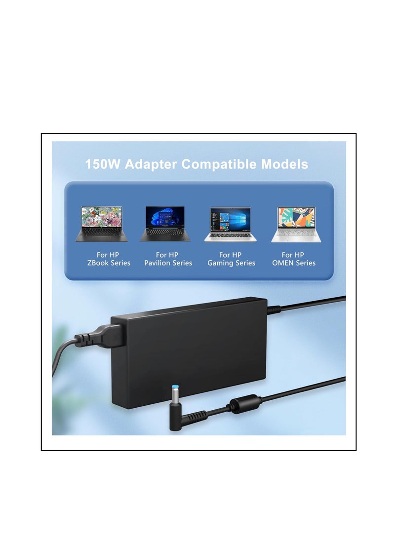 Ntech NTECH (150W) AC Adapter Charger For HP Zbook 15 G3 G4 G5 G6 ZBook Studio G3 G4 G5 G6 G7 G8 OMEN by 15 17 Pavilion Gaming 15 17 Laptop Power Supply (Not Fit for 230W 200W)  - Image 3