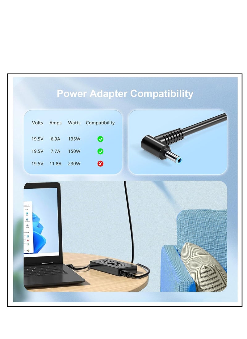 Ntech NTECH (150W) AC Adapter Charger For HP Zbook 15 G3 G4 G5 G6 ZBook Studio G3 G4 G5 G6 G7 G8 OMEN by 15 17 Pavilion Gaming 15 17 Laptop Power Supply (Not Fit for 230W 200W)  - Image 2