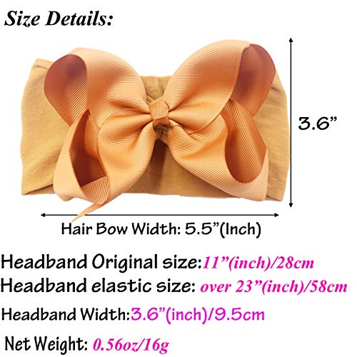 CÉLLOT 20 Colors Baby Girl Headbands with 4.5 Inches Hair Bows Nylon Turban Head Wraps Headbands for Newborn Infants and Toddlers - Image 2