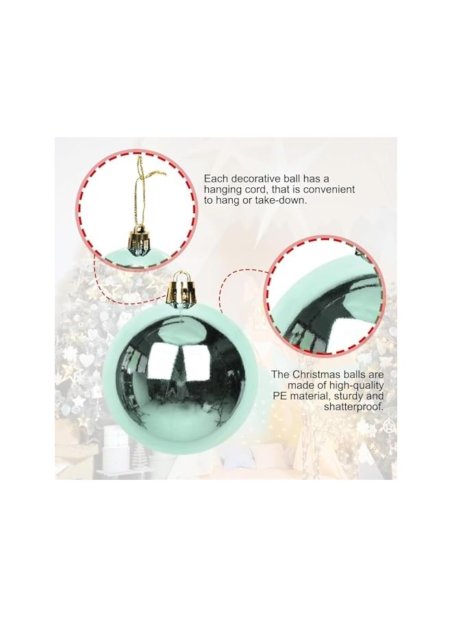 The Bros 8CM Christmas Ball Ornaments - Set of 8, Xmas Tree Baubles, Holiday Decorations for Tree, Home, Office, and Party Décor-Light Green - Image 3