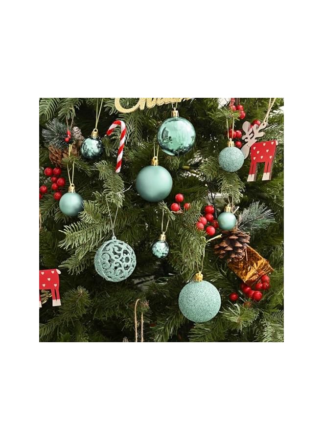 The Bros 8CM Christmas Ball Ornaments - Set of 8, Xmas Tree Baubles, Holiday Decorations for Tree, Home, Office, and Party Décor-Light Green - Image 4