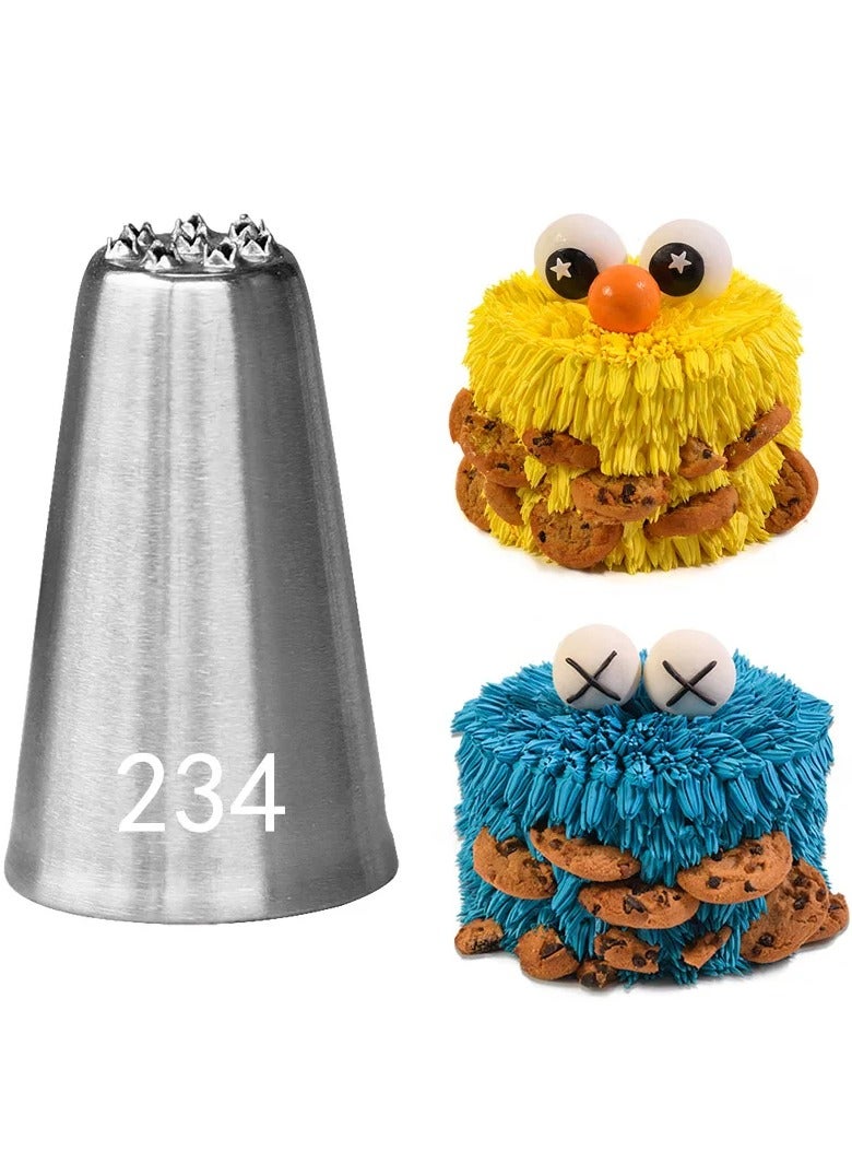 3PCS #234 Multi-Open Nozzle Tip Stainless Steel Icing Piping Tips Cake Cream Decorating Mouth For Grass Cupcake Mont blanc Cup Cake - Image 1