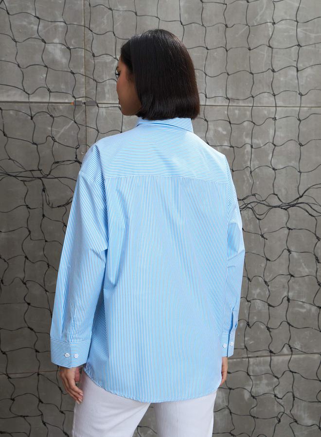 ساسافراس قميص ساسافراس مقلم بأزرار كبير الحجم - Image 5