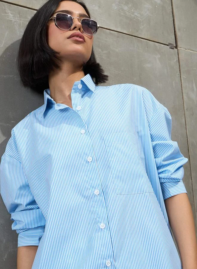 ساسافراس قميص ساسافراس مقلم بأزرار كبير الحجم