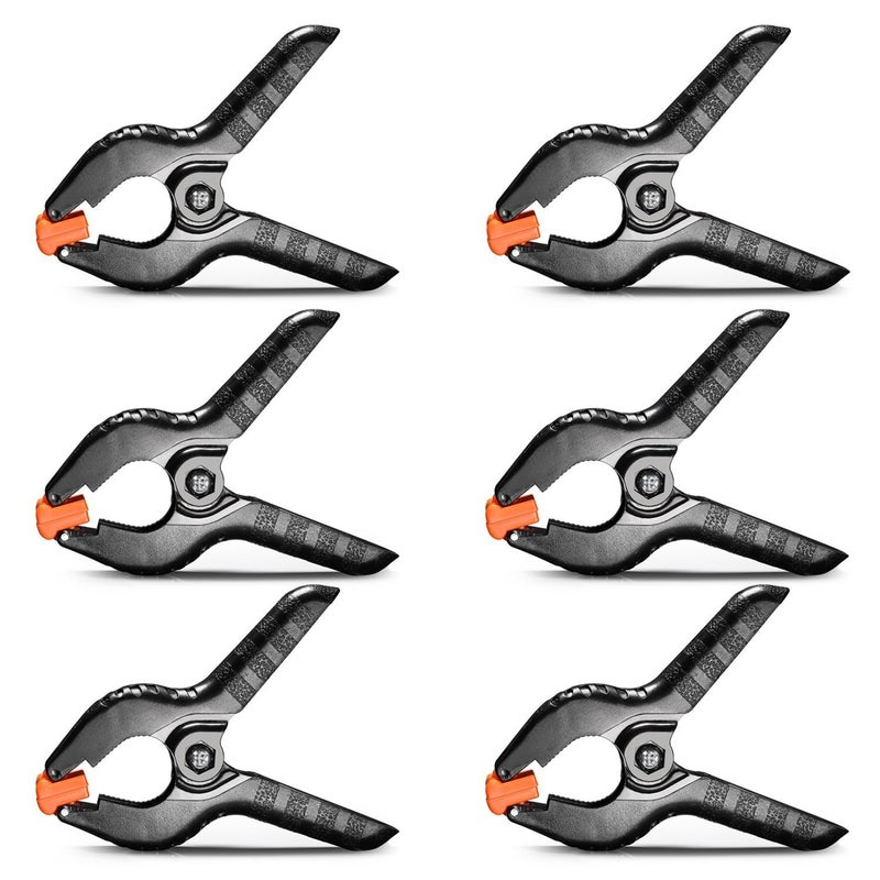 SUPERNIC 6 PCS Photography Backdrop Support Spring Clamp 4.3"/11cm for Background Muslin, Canvas, Paper, Chromakey Screen, Heavy Duty Clip, Photo Studio, Backdrops Backgrounds Woodworking - Image 1
