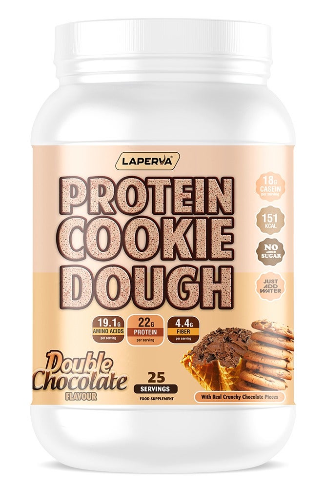 Laperva High Protein Cookie Dough – Double Chocolate, 2.2 LB | 16g Protein, BCAAs, EAAs, Low Fat, Sugar-Free, Gluten-Free Snack Mix or Baking Option
