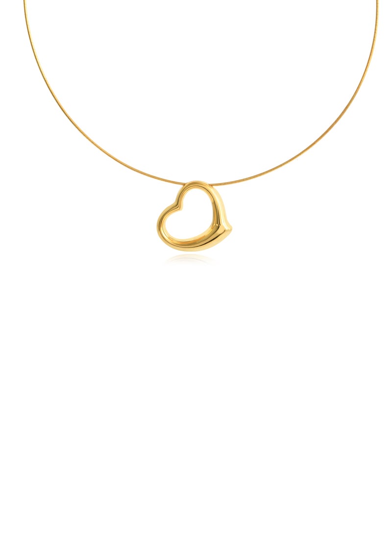 BAFLEH JEWELLERY A Heart Captured in Gold  Elegant 21K Gold Necklace  - Image 2