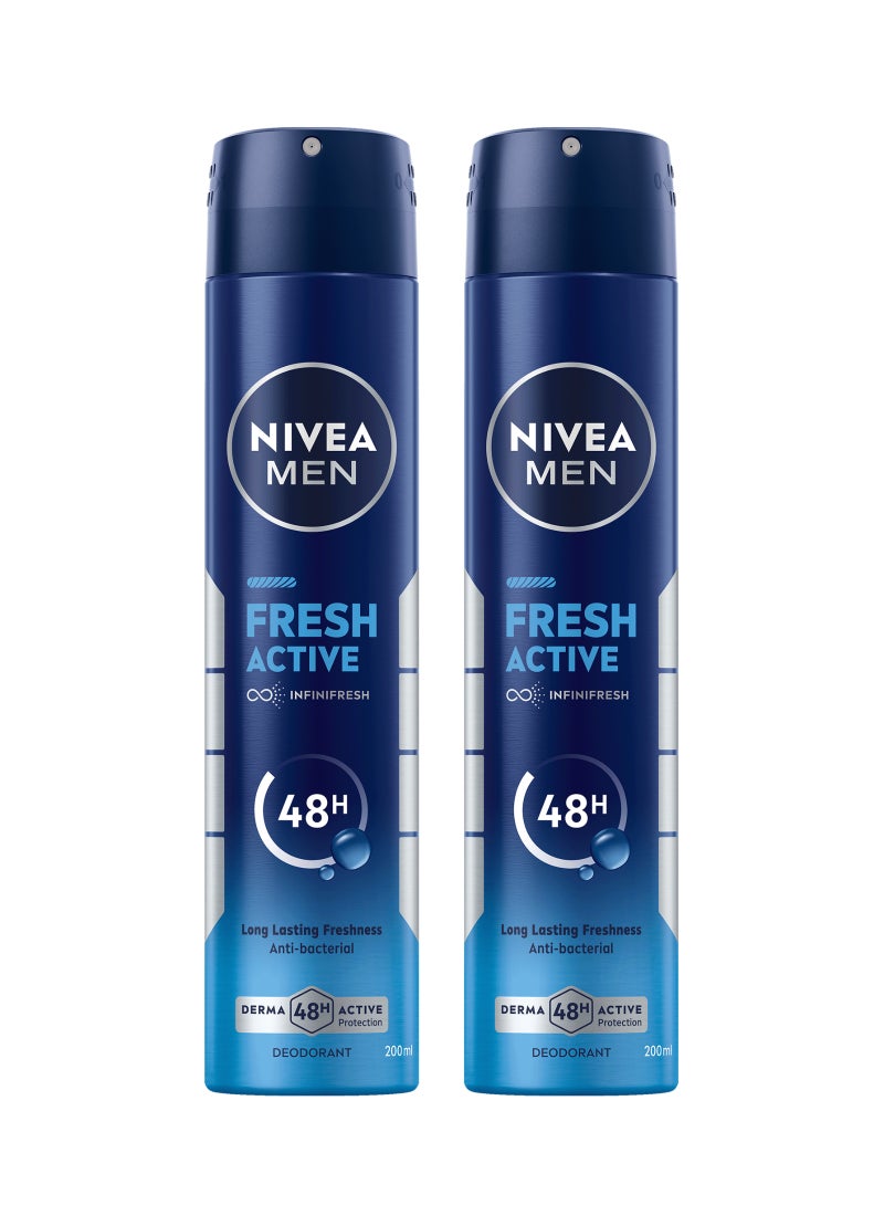 Nivea Antiperspirant Spray Fresh Scent Pack of 2 - Image 1