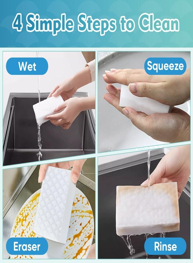 GLIMGLINT 12PK Magic Sponges Cleaning Eraser, Powerful Scrubber Foam Pads, 2X Density Stronger Sponge for Household, Multi-Surface Cleaning Supplies for Kitchen, Furniture, Bathroom, Sink, Wall, Boat - Image 4