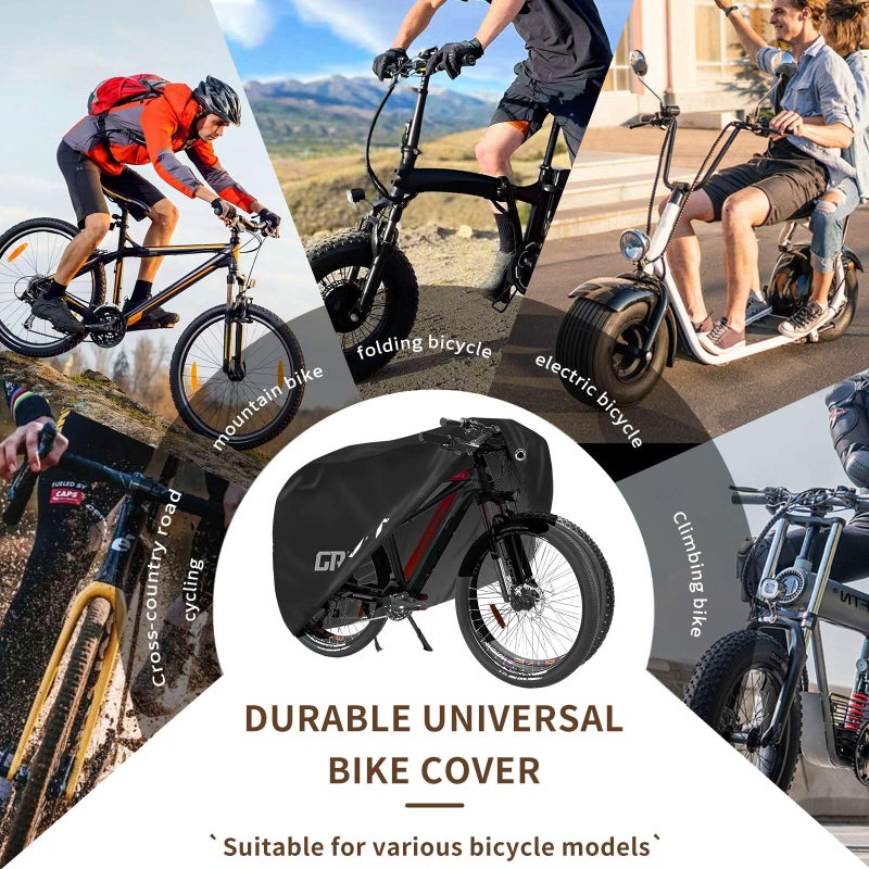 GRITRIVAL Bike Covers Outdoor Storage Waterproof. It Comes in 3 Colors and 2 Sizes. The Bike Cover is Equipped With a Bike Chain Lock - Image 5