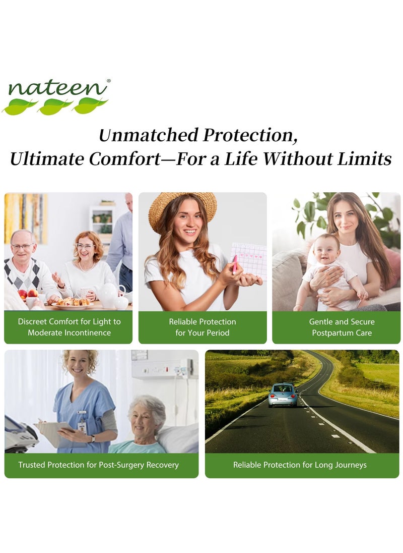 nateen - Nateen Hospeen Adult Diaper, Period Pants, Extra-Large, Waist Night Unisex Pull Ups, Panty Style Sanitary Pads For Women, Super Soft Fit, Size 100-160 Cm- 10 Count - Image 1
