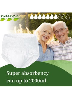 nateen حفاضات Nateen Hospeen للكبار، سراويل الفترة، كبيرة جدًا، ملابس سحب للخصر للجنسين، فوط صحية على شكل لباس داخلي للنساء، مقاس فائق النعومة، مقاس 100-160 سم- 10 قطع  - Image 5
