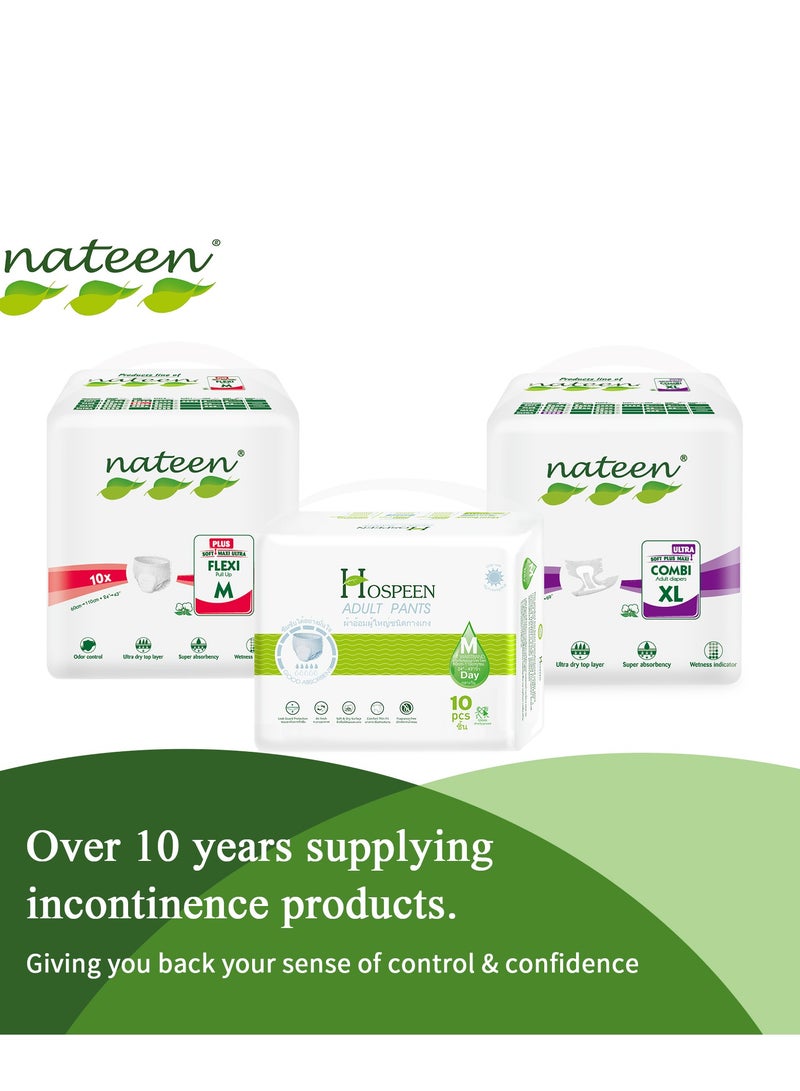 هوسبين حفاضات ناتين هوسبين سوبريم لسلس البول للبالغين للنساء والرجال، حفاضات سحب للبالغين مقاس XL، سراويل فترة للنساء. مقاس الخصر 147-172 سم، 14 قطعة من حفاضات سراويل الليل للبالغين. - Image 5